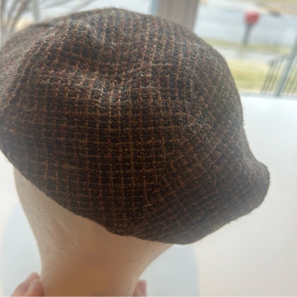 Vintage RARE Pure Wool houndstooth paige boy hat brown USA retro y2k - Picture 6 of 8